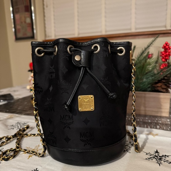 MCM Handbags - MCM SALE 🏷️ Authentic Bucket Bag 2005 Made in Germany EUC gold/leather chain
